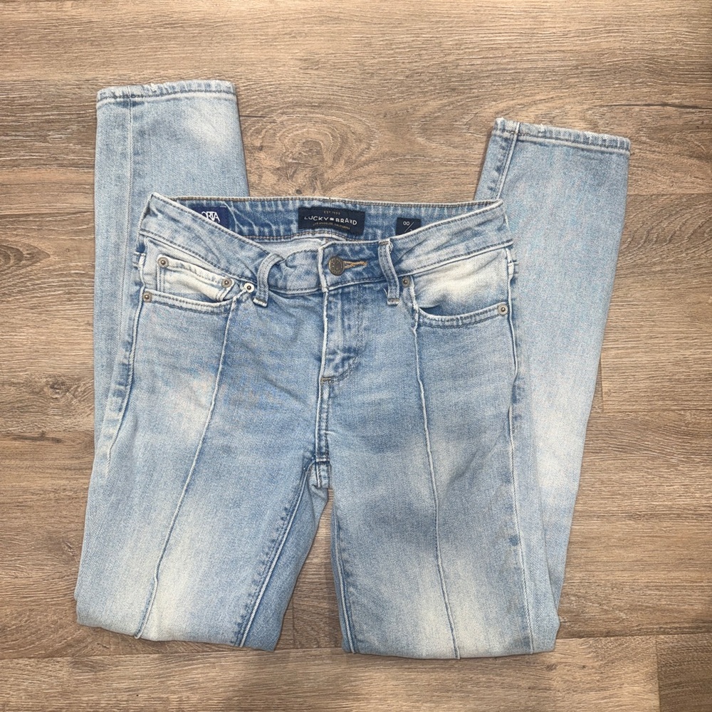 Lucky Brand Light Blue Skinny Jeans with Front Seam Detail